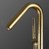 Gold/Black/Silver Freestanding Tub Faucet Round Curved Floor Mounted Bathtub Tap with Handheld Shower