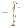 Classical Floor Mount Bathtub Tap with Hand Shower Antique Round Tub Faucet