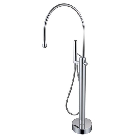 Modern Tub Filler Tap with Brass Floor Mounted Bathtub Faucet