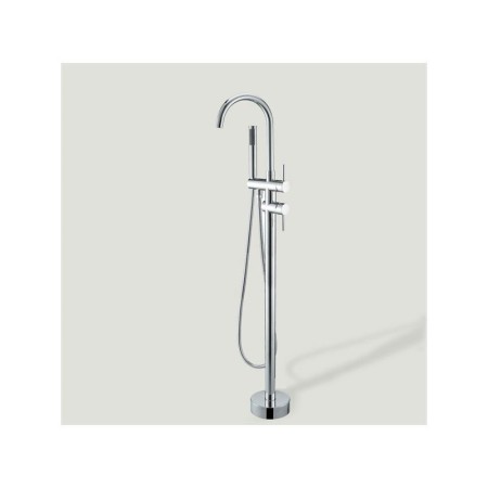 Chrome Finish Floor Standing Tub Faucet with Hand Shower