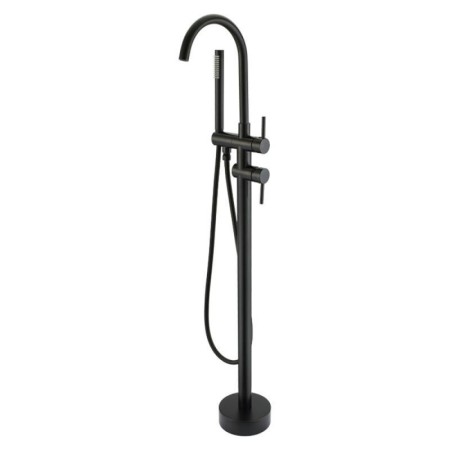 Black Floor Mounted Bathtub Faucet with Hot and Cold Water