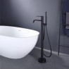 Bathtub Faucet Floor Mount Freestanding Tub Filler Standing With Handheld Shower Mixer Taps