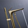 Floor Mount Brass Faucets With Hand Shower Freestanding Bathtub Faucet
