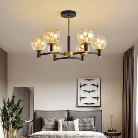 Living Room Bedroom Modern Chandelier Creative Glass Globe Pendant Light