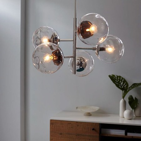 Unique 5 Light Glass Ball Lighting Bedroom Office Modern Simple Glass Pendant Lamp