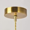 Dining Room Hallway Lighting Square Clear Ribbed Glass Pendant Light Brass Lamp With Twist Switch