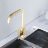 Mild Luxury Gold Brass Square Swivel Kitchen Sink Faucet