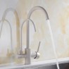 Oat Color Kitchen Faucet Modern Kitchen Tap with Double Spouts and Purification Function