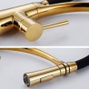 Swan Neck Spray Kitchen Faucet Gold and Black Kitchen Sink Faucet Mixer Tap