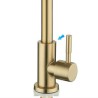 Stainless Steel Kitchen Sink Faucet with Swivel Nozzle and 360 Degree Rotatable Spout in Brushed Gold