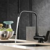 Single Handle Modern Black Kitchen Faucet Rotatable