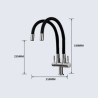 Black Rubber Kitchen Tap with Double Spouts Omni-directional Kitchen Faucet