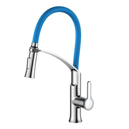 Single Handle Chrome Polished Kitchen Faucet Basin Tap With Foldable Plastic Hose