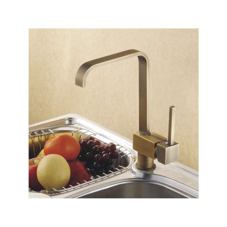Solid Brass Kitchen Faucet with an Antique Brass Finish