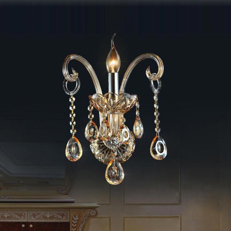 Amber Cognac Crystal Wall Sconce Simple Lamp Bedroom Hallway Lighting European Wall Lamp