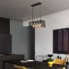 4-Light Farmhouse Hanging Light Rustic Rectangular Pendant Light For Living Room