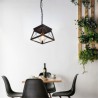 Dining Room Living Room Vintage Trapezoidal Pendant Light Metal Black Hanging Light