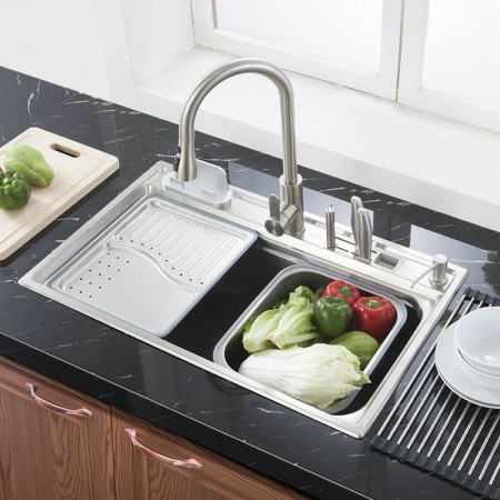 MF7848A Single Bowl Stainless Steel Kitchen Sink with Drainboard