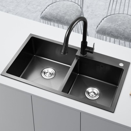 Black Titanium Technology Black Double Bowl Kitchen Sink Stainless Steel Kitchen Sink
