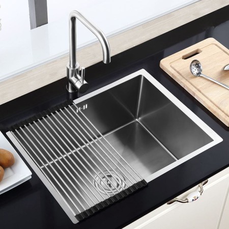 Top Mount Stainless Steel Single Bowl Kitchen Sink (Faucet Not Included)