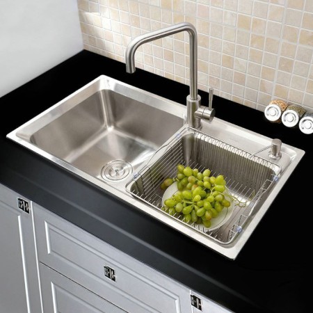 Silver Double Bowl Stainless Steel Kitchen Sink Top Mount (Faucet Not Included)