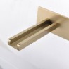 Split Wall Mounted Waterfall Sink Tap with LED Brushed Gold Basin Faucet
