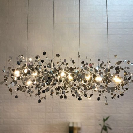 Stainless Steel Modern Minimalist LED Chandelier For Living Room